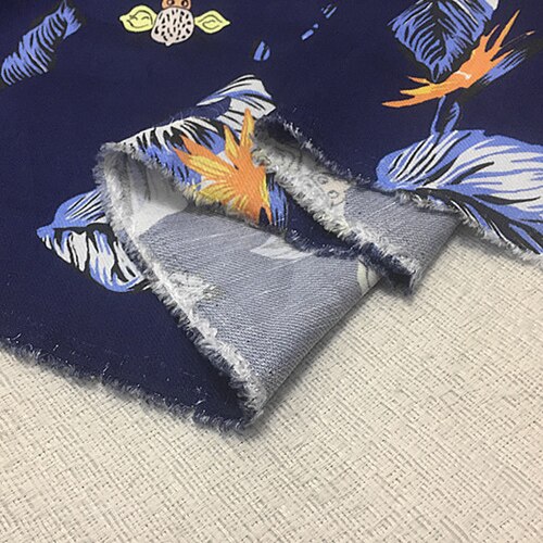 Tela mezclada de seda y lino muy de fondo azul oscuro grueso 30 momme, SLN182