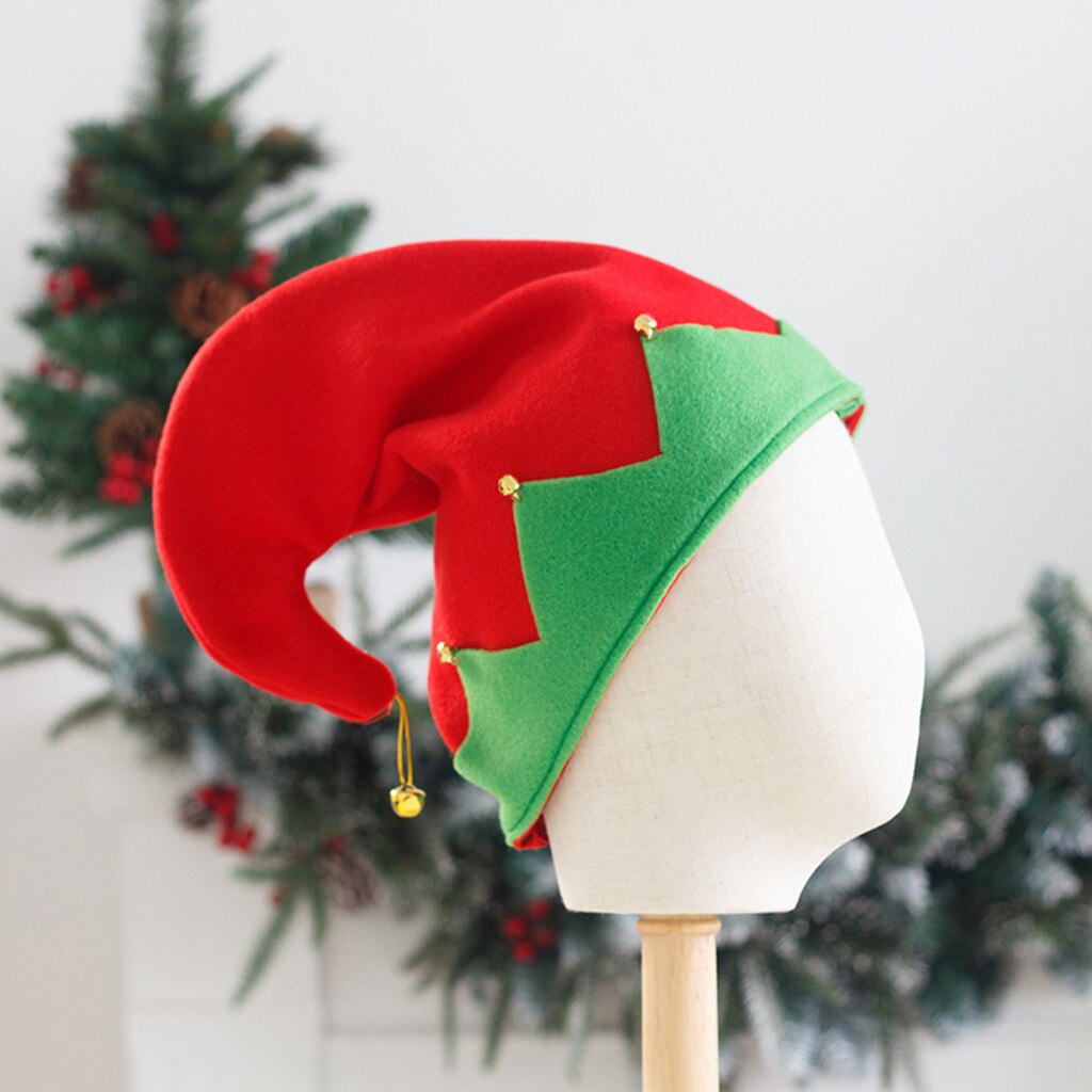Year Cotton Santa Hat Christmas Elves Hat Men Women Adults Christmas Decorations For Home Santa Claus Warm Winter: Red 