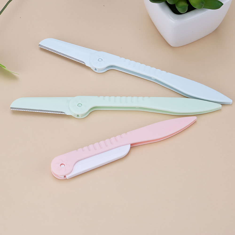 3/10pcs Eyebrow Trimmer Blade Shaver Portable Facial Face Razor Eyebrow Shaper Shaping Tool Scissors Face Hair Remover for Women: A - 3pcs Multi-color