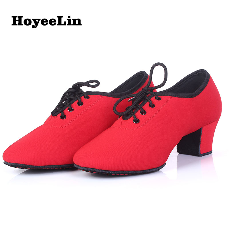 Women's Ballroom Modern Dance Shoes Heeled 5cm Two-Point Split Sole Teacher's Latin Tango Dancing Training Shoes