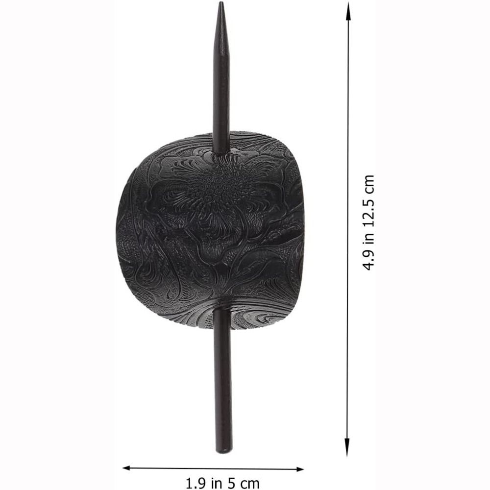Faux Lederen Ovale Vorm Stick Hair Slide Paardenstaart Houders Hair Baret Pins Hair Sticks Hair Tie