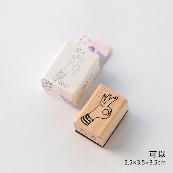 Sello de goma de madera para decoración de series de gestos Vintage de XINAHER, sellos para álbum de recortes, papelería, sello estándar para manualidades DIY: E