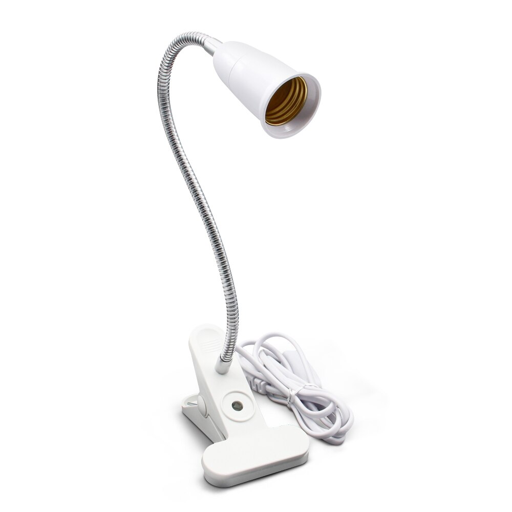 [DBF]Grow Lamp Holder Double Head Flexible Clamp Light E27 Socket 43cm Flexible Clip Switch LED Lamp Holder Socket Power Cable: 43cm L 1 head / US Plug 110V