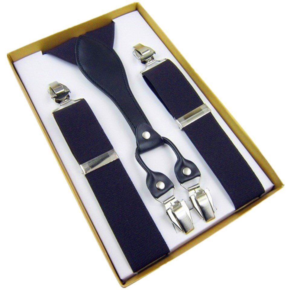 Mens Suspenders Leather Button End Elastic Tuxedo Y Back Suspenders Pant Braces for Men tirantes hombre para pantalones: 01