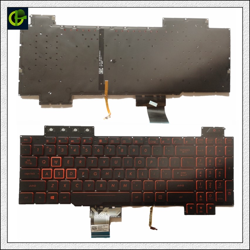 English Backlit Keyboard for ASUS ROG fx80 fx80ge fz80g zx80g FX86 FX86S FX86F FX86FX fx504 fx505ge fx505gm FX705 gl703 US: Red letter
