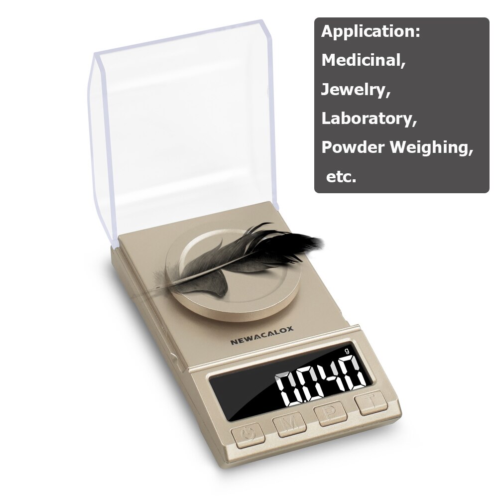 NEWACALOX 50g/100g/200g precyzyjna waga cyfrowa 0.001g waga wagi elektroniczna waga jubilerska zasilany z USB ważenie lecznicze