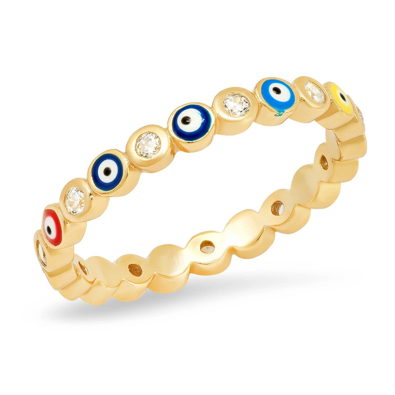 Tyrkisk onde øyne ringe til kvinner hofte hopp stein rhinestone blå øyne fingerringer fest bursdag forlovelse smykker