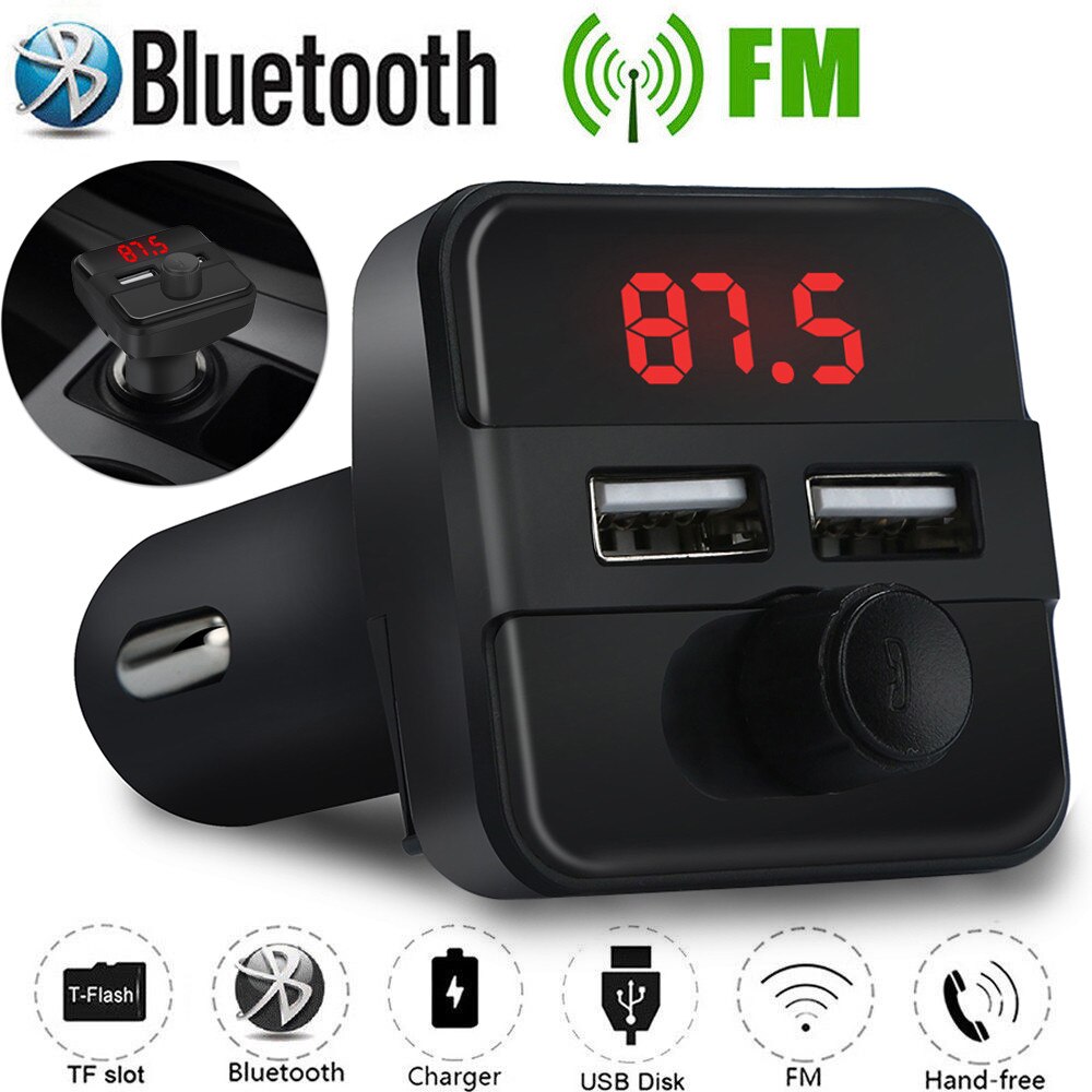 Auto MP3 Speler Draadloze Bluetooth Bluetooth Auto Fm-zender Draadloze Radio Adapter Usb Charger Mp3 Speler AUGU24: Default Title