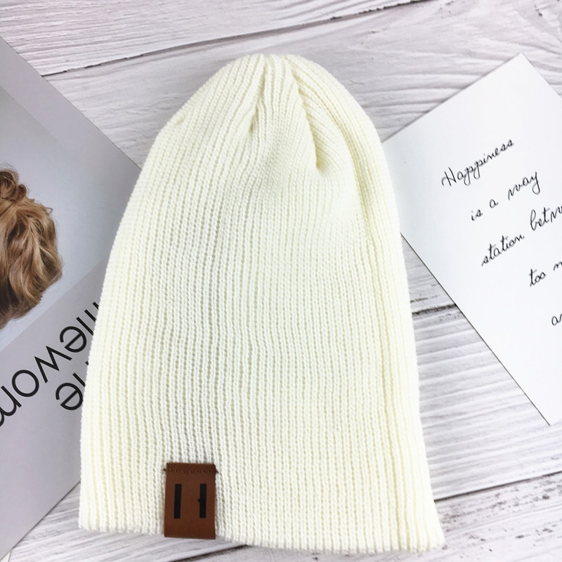 Baby Hoed Voor 3T Kinderen Kids Gebreide Cap Haak Solid Mutsen Jongens Meisjes Hoeden Hoofddeksels Peuter Kids Caps Accessoires: white