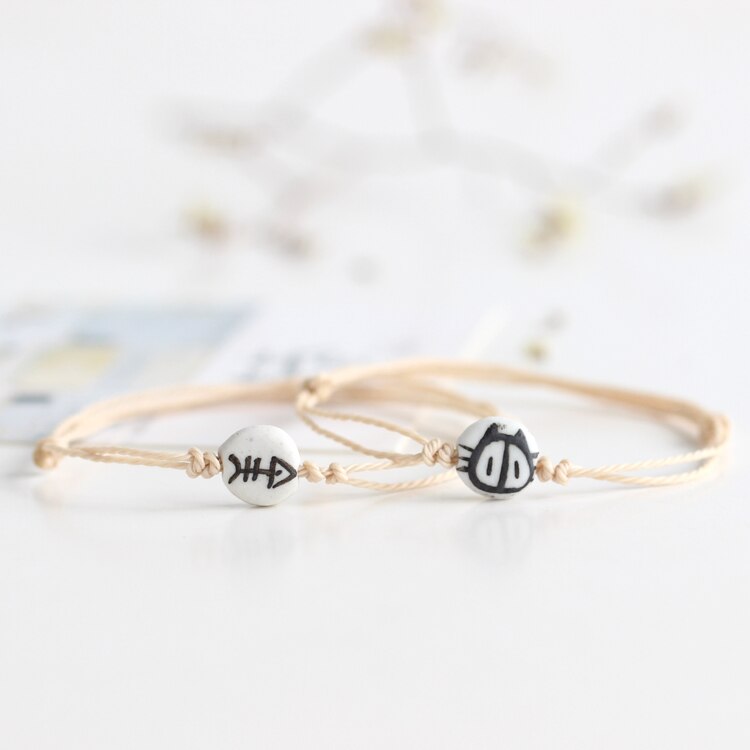 Stundent criativo artesanal cerâmica pulseira jóias simples moda jóias para mulher #1559