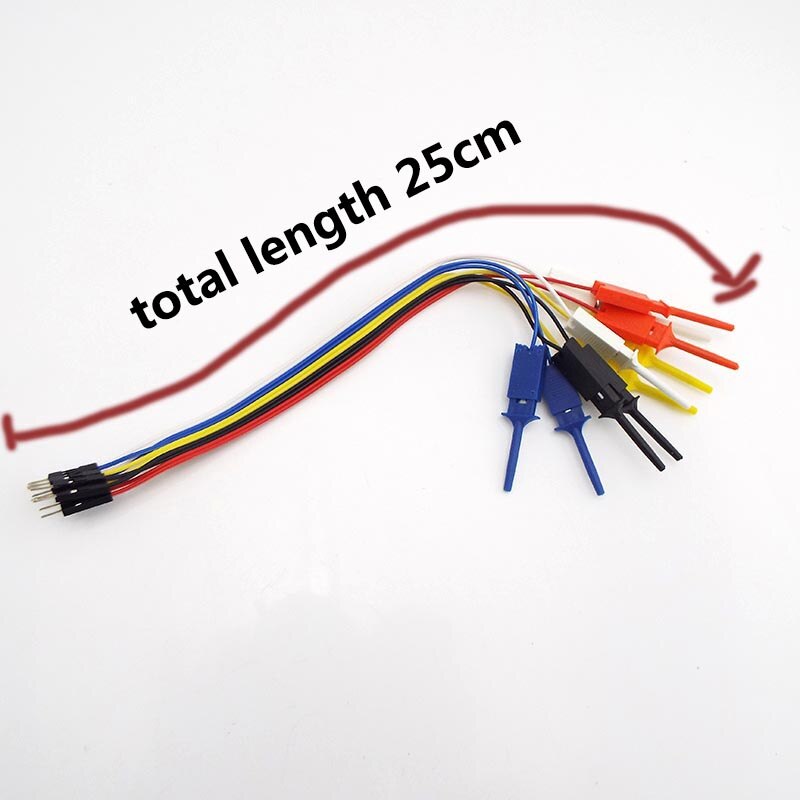 25cm 10PIN Hook Clip Line Kit Logic Analyzer Cable Gripper Probe Test lead For Arduino Raspberry Pi Connection Alligator Clip