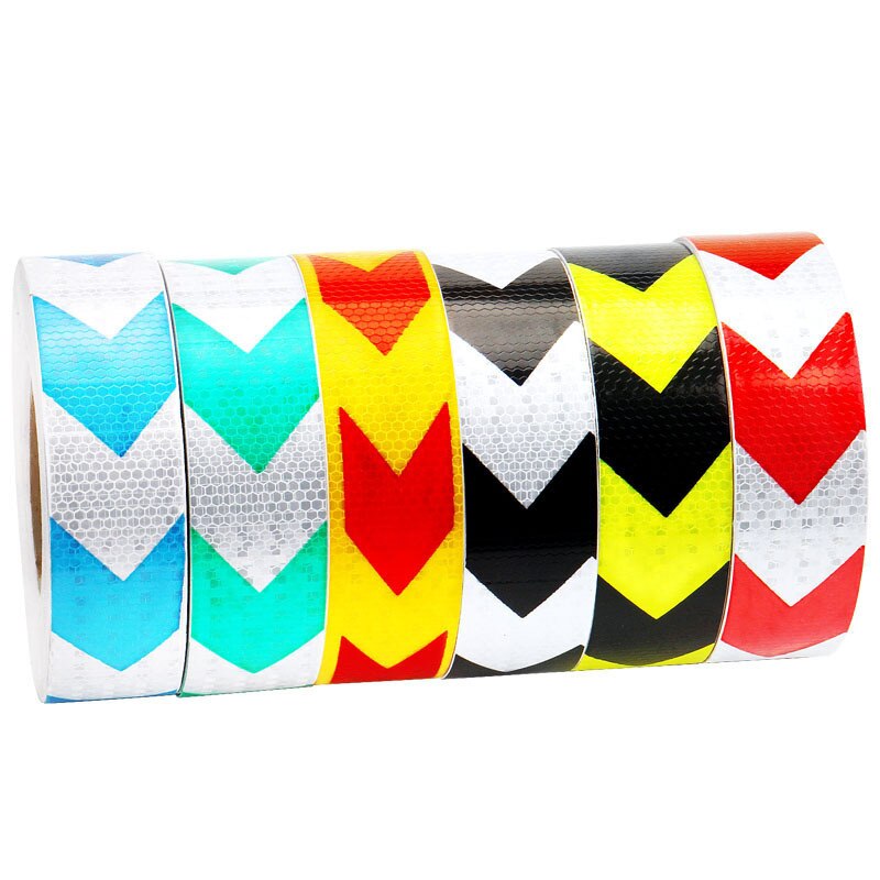 PVC 5*100cm Arrow Sticker Reflective Tape Reflective Conspicuity Safety Warning Lighting Tape Strip for Car Trailers Truck Traff