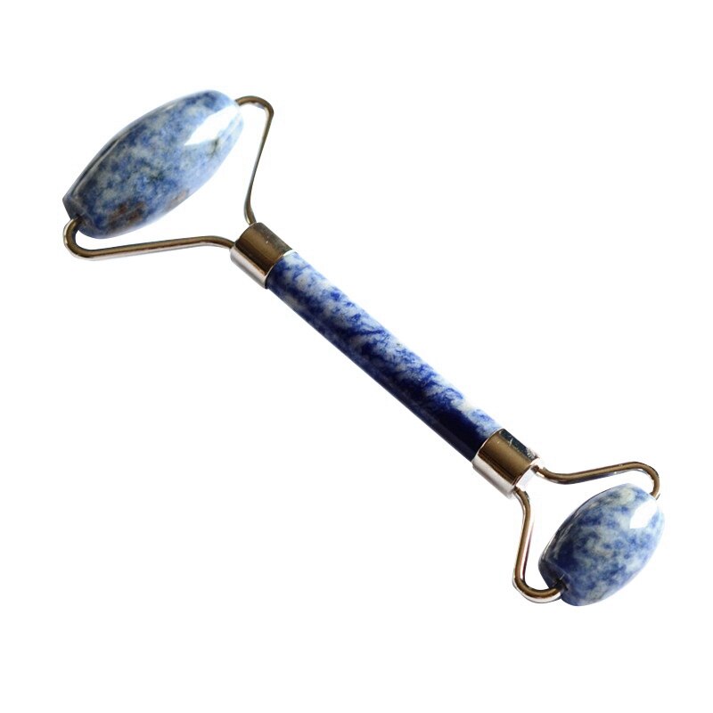 Natural Blue Point Stone Facial Rollers Double Head Removal Wrinkle Facial Neck Beauty Massager Beauty Tools Roller: Default Title