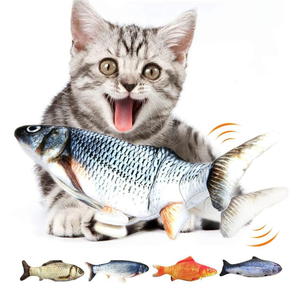 Eléctrico de juguete gato cargador USB interactivo realista gatos domésticos masticar morder juguetes disquete pez gato de juguete para mascotas suministros para gatos ZT