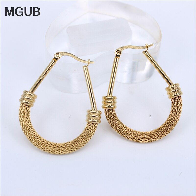 MGUB rond boucle d'oreille cerceau couleur or élément boucles d'oreilles de mariage pour les femmes LHEH13