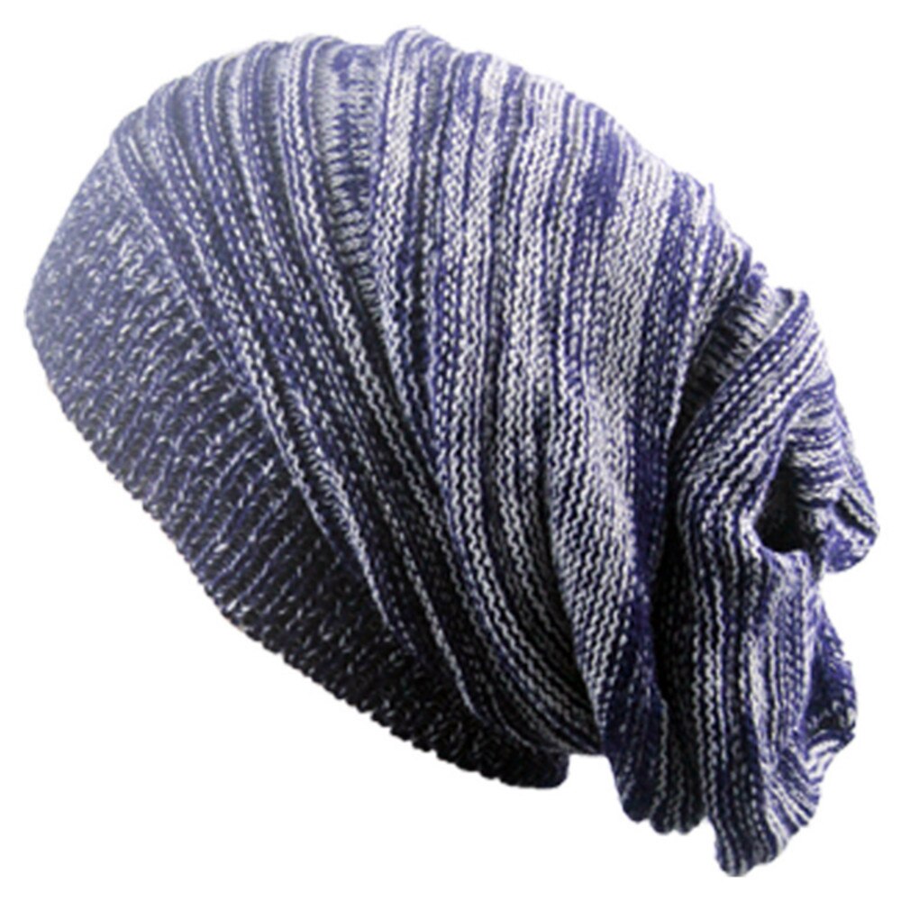 Unisex kvinders herre strik baggy beanie hat vinter varm overdimensioneret ski cap  mz005: Marine blå