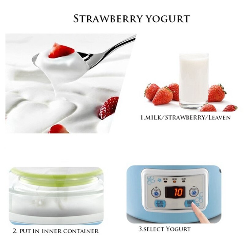 DMWD 1.6L Smart Automatic Electric Yogurt Maker DIY Home Pickle Cabbage Pot Fruit Enzyme Machine 2 Containers