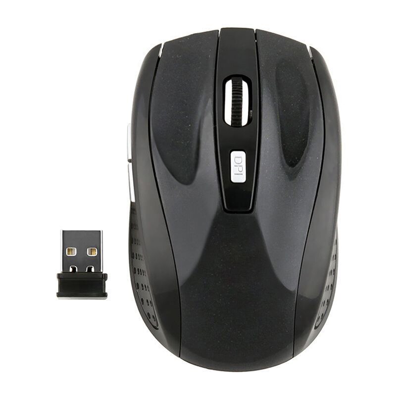 Souris optique sans fil 2.4GHz, avec récepteur USB 2.0, pour PC, clavier et accessoires d'ordinateur de bureau: black