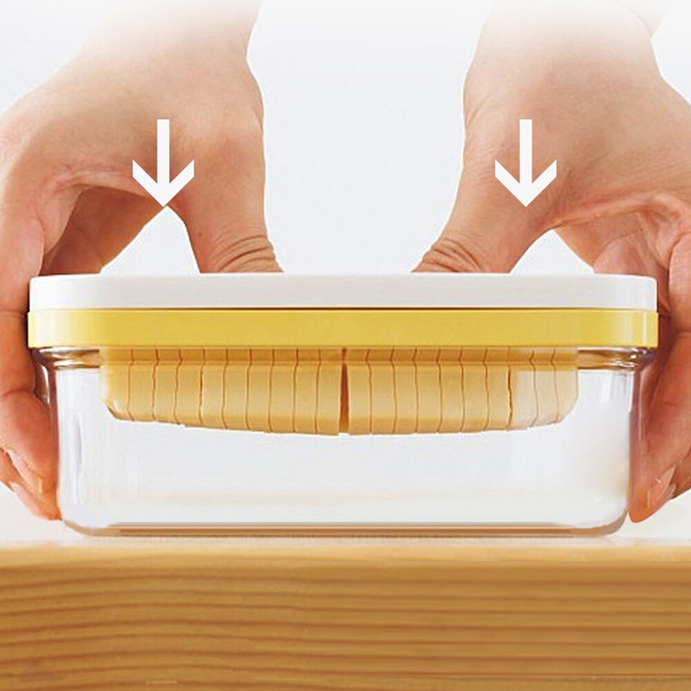 Con tapa, caja de mantequilla portátil, contenedor de sellado de alimentos, almacenamiento rectangular de cocina, contenedor para el hogar, plato para cortar queso