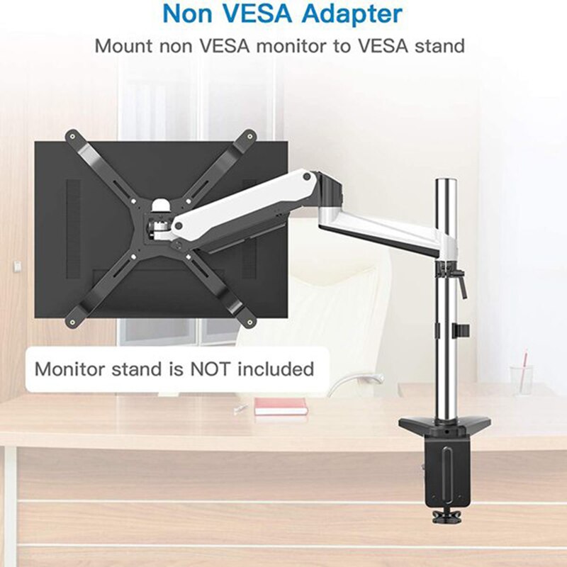 Dual Arm Monitor Stand VESA Mount Bracket Adapter Monitor Arm Mounting Kit for Screen 13 to 27 Inch, 75mm and 100mm