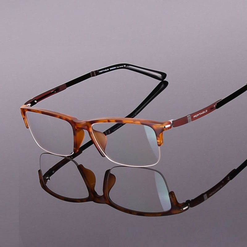 Toptical Commerciële TR90 Bijziendheid Half Bril Mannen Ultralichte Bril Business Brillen Pectacle Frame Brillen Mannen Computer: Bruin