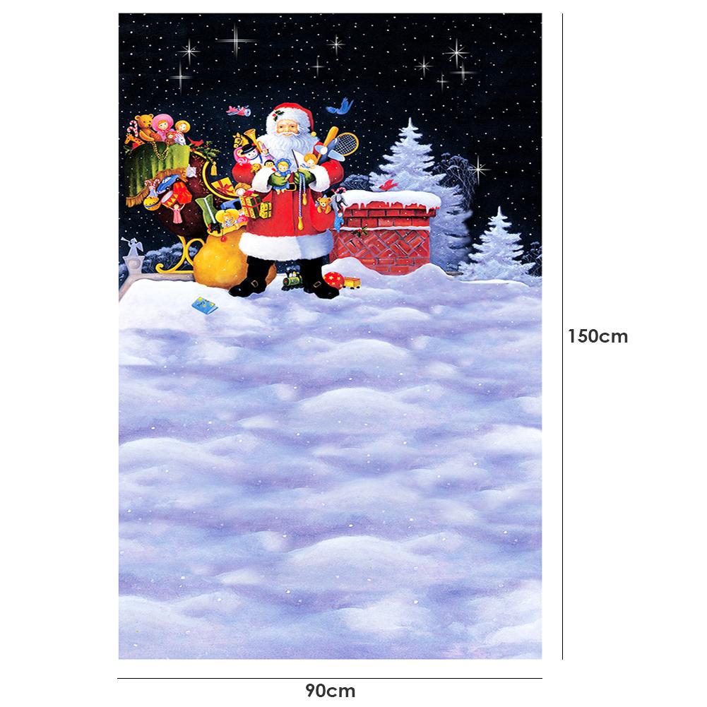 0.9 x 1.5m jul bakgrundsduk bildduk fest snöflinga träd fotostudio tyg dekoration tillbehör: E