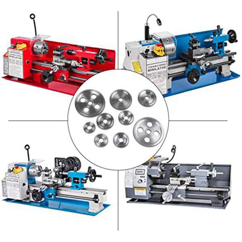 Metal Lathe Gears, Precise Mini Lathe Replacement Gears Including Box Gear Set, Belt Gear For C2 Mini Lathes