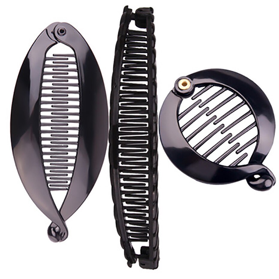 Pince à cheveux banane Vintage, ensemble de pinces à poisson pour filles, Barrettes à griffes de couleur unie, accessoires pour cheveux pour femmes, pince de support queue de cheval
