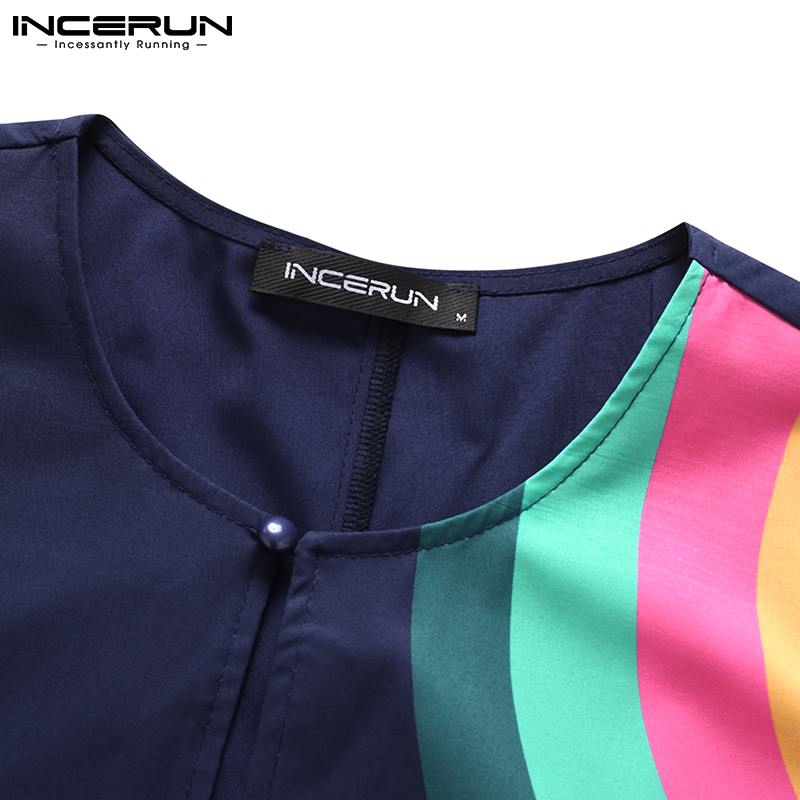 INCERUN-Vestidos largos de para hombre, ropa de dormir sin mangas, camisón largo estampado, S-5XL