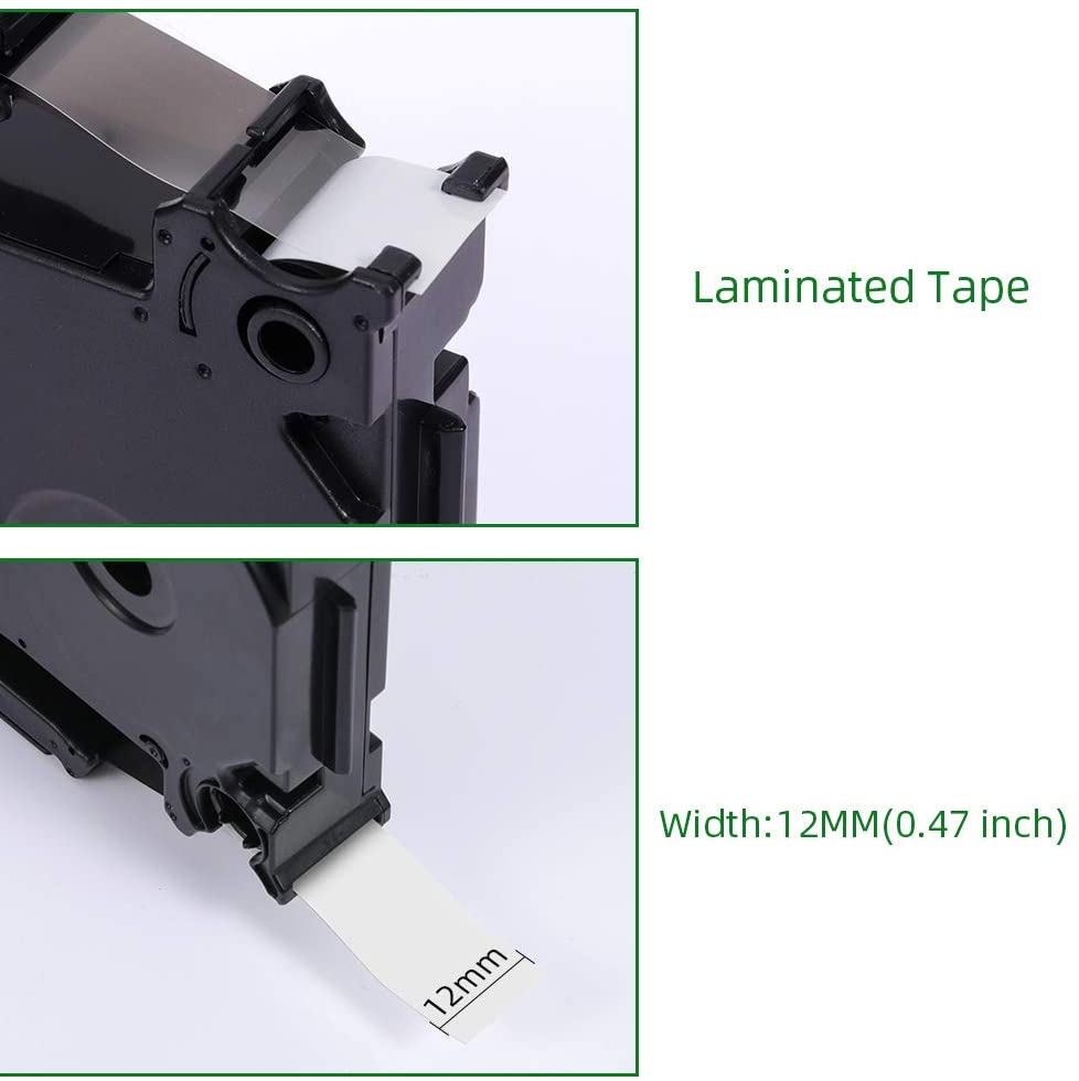 5 PCS/Lot TZE231 Laminated Label Tape Compatible for Brother P-Touch Printer Black on White (12mm*8m) for Sales