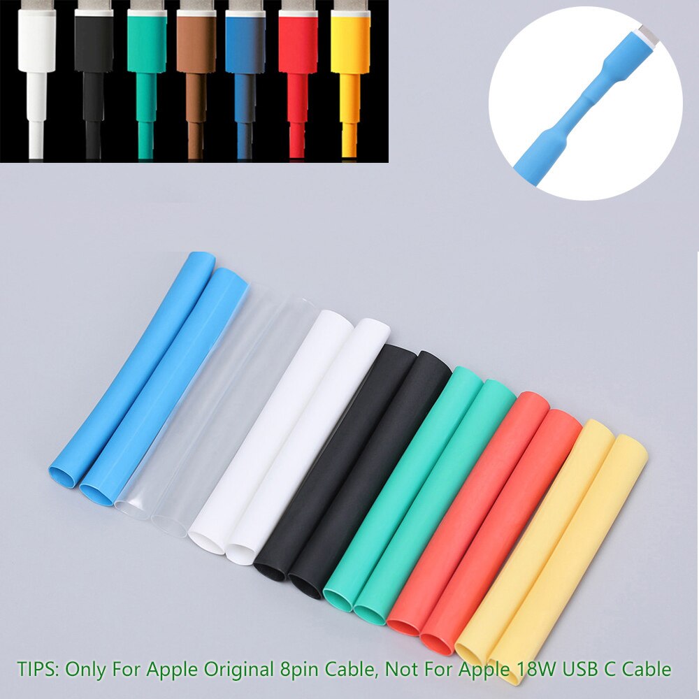 12Pcs Universal USB Cable Protector Heat Shrink Tube Saver Colorful Wire Organizer Charger Cable USB Cord Sleeve Repair Tools