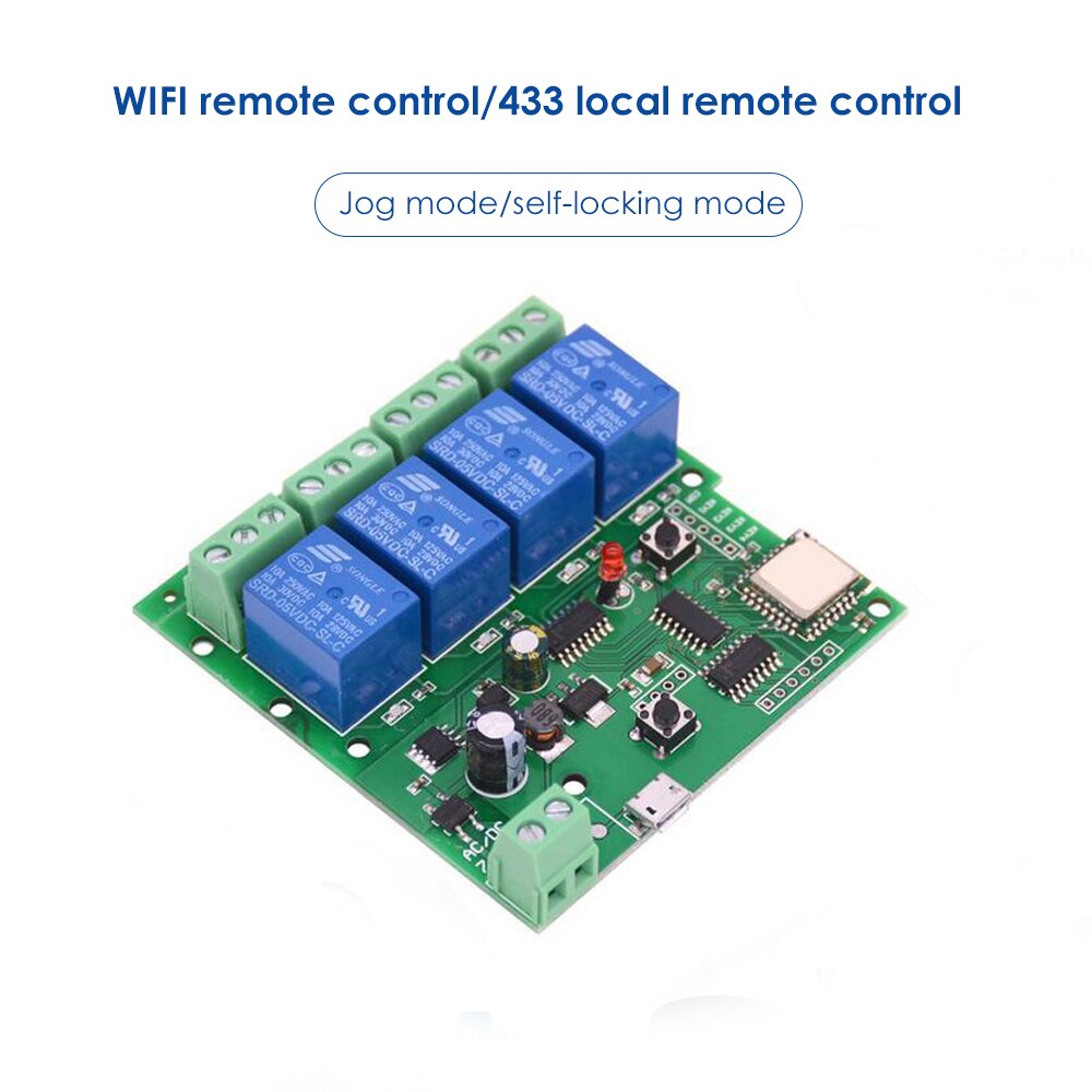 WiFi Switch Ewelink App Smart Life Remote Control Wireless Smart Switch Modul Self-locking interlock remote control 4-way relay