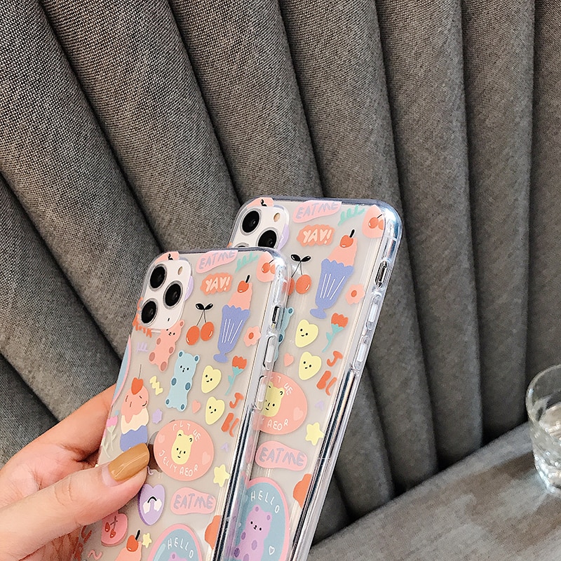 Ins is sød bjørn bløde telefonetuier til huawei  p20 p30 lite mate 20 30 pro nova 3 4 5 pro 5i honor 8x 9x 10 20 v20 y9