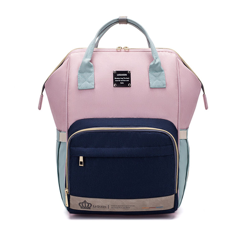 Lequeen-Bolsa de pañales para bebé, mochila de viaje, bolsa de lactancia, portátil, multicolor: type h