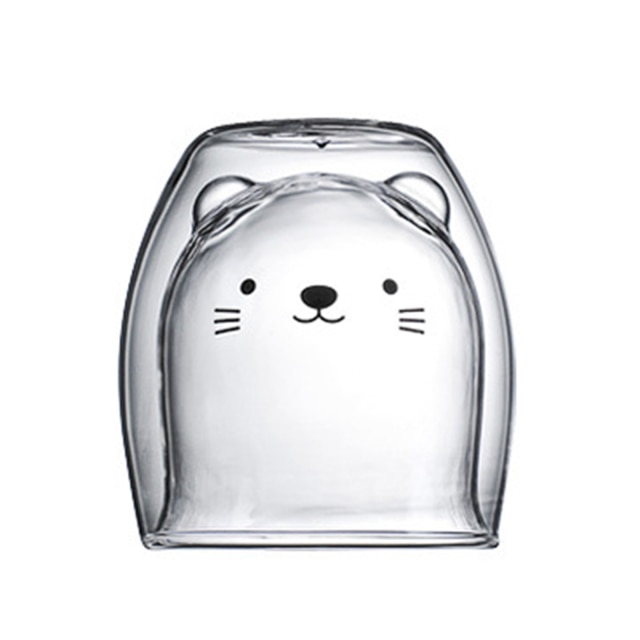 1pc Heart Love Shaped Glass Mug Couple Cups Double Wall Glass Mug Resistant Tea Beer Mug Milk Lemon Juice Cup Drinkware Tool: D