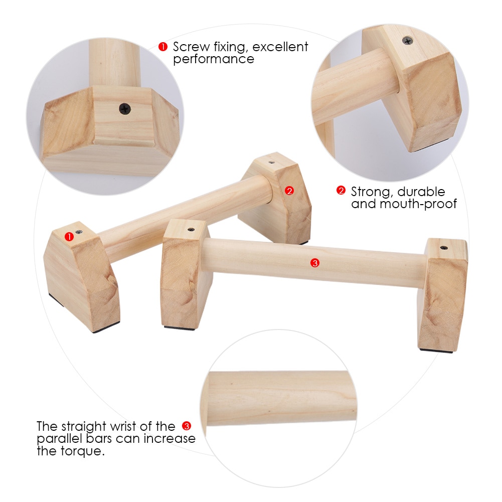 Barres de traction en bois en forme de H, pour gymnastique, avec Double tige parallèle