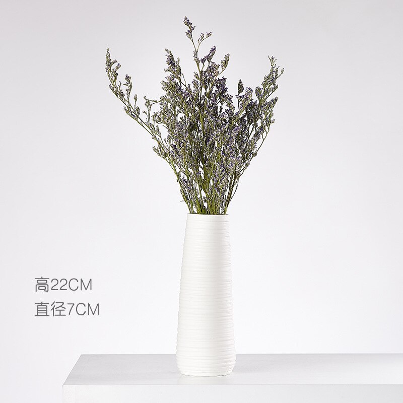 Ceramic Dried Flower Vase Small Fresh Flower Inserted Modern White Table Living Room Home Decoration Ornaments: L
