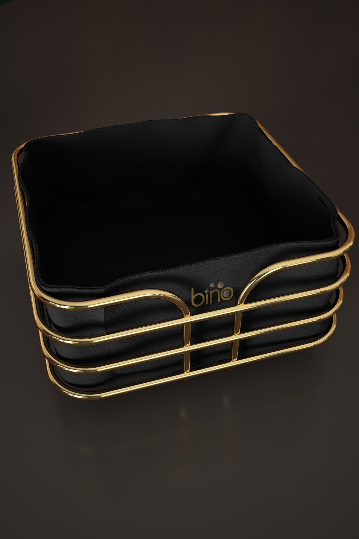 Breadstuff Bread Basket Multi-Purpose Metal Box Lux Gold Stainless Basket Black Fabric