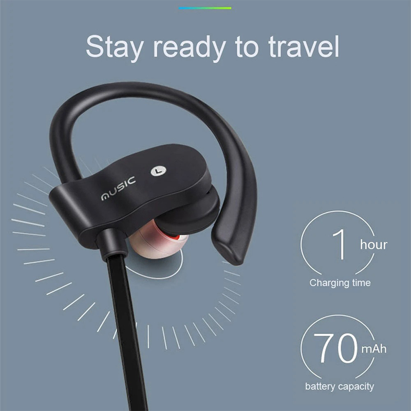 Draadloze hoofdtelefoon Oorlus Oorhaak Oordopjes Draadloze Bluetooth-headset Handsfree nekband met microfoon Bluetooth-oortelefoon