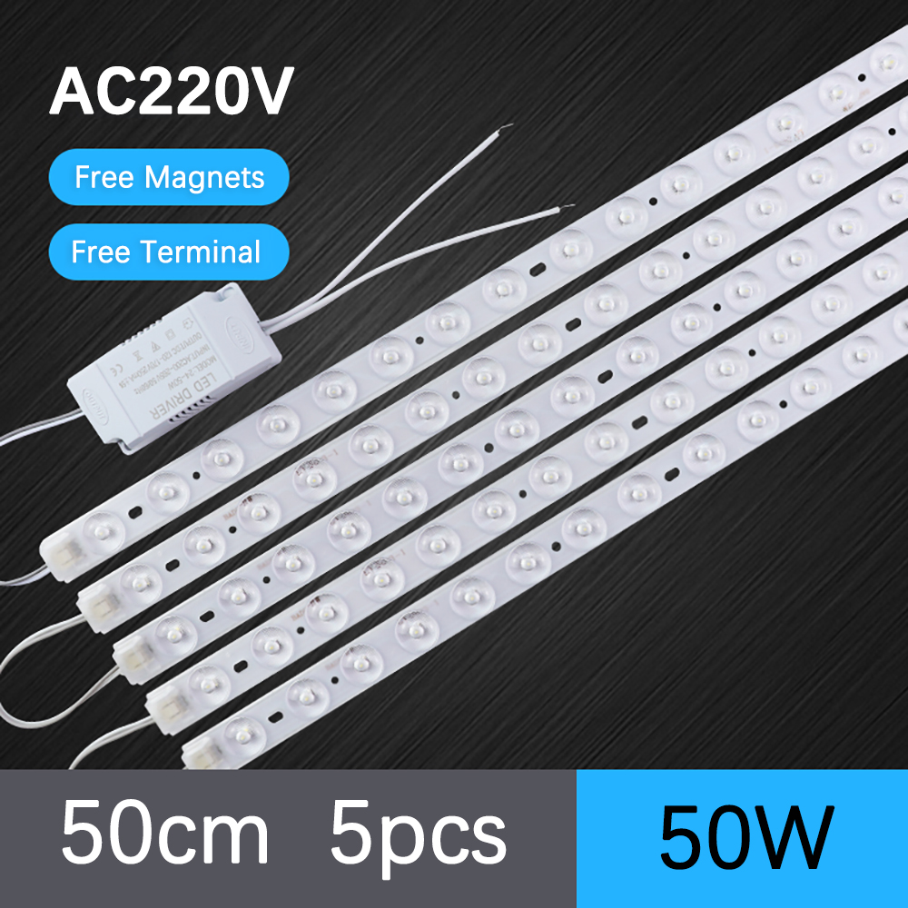 LED Module Light Bar 220V High Brightness 40cm 50cm For Living Room Bedroom Ceiling Light Replacement LED Strip Module Magnetic: Yellow / Light Red