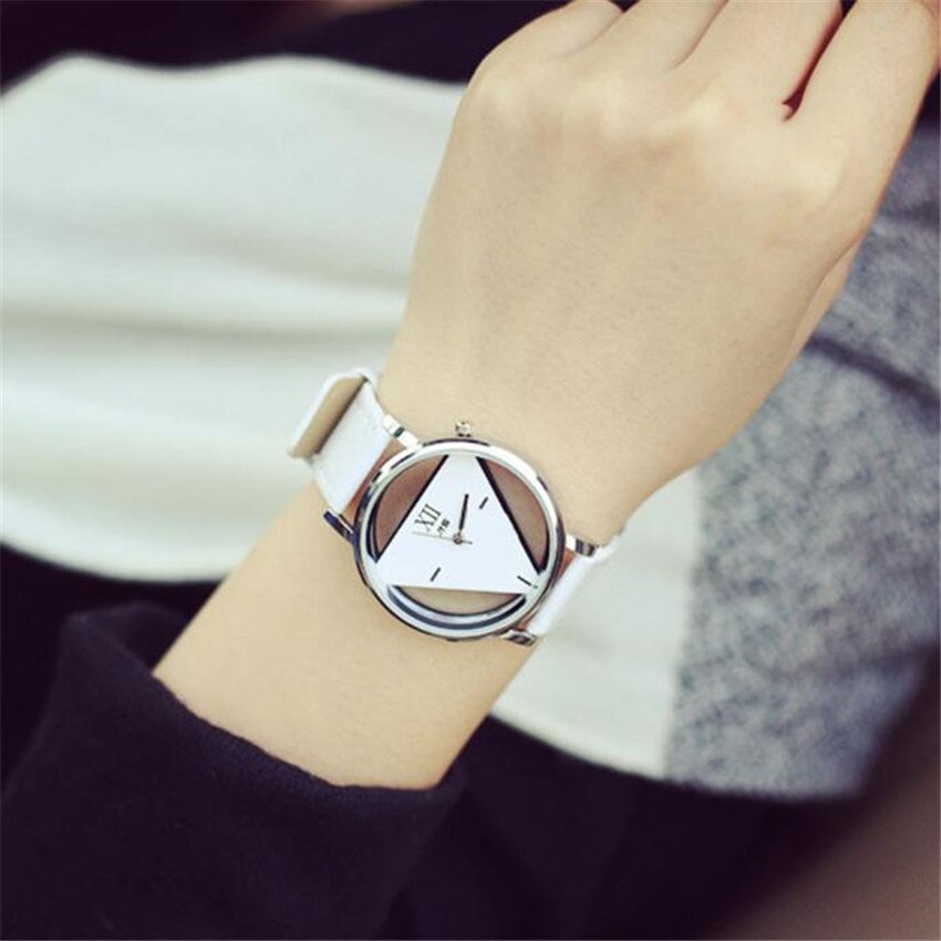 Watch women Wrist Quartz Modern Luxury Hollowed-out Triangular Dial Casual for Female watches reloj mujer A3