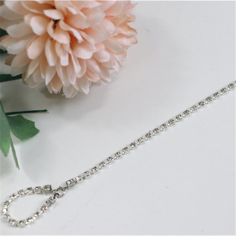 Glänzenden Strass Armbinde Einstellbar Kette für Frauen Charme Armbinde Armreifen Hand Kette Braut Hochzeit Partei Schmuck