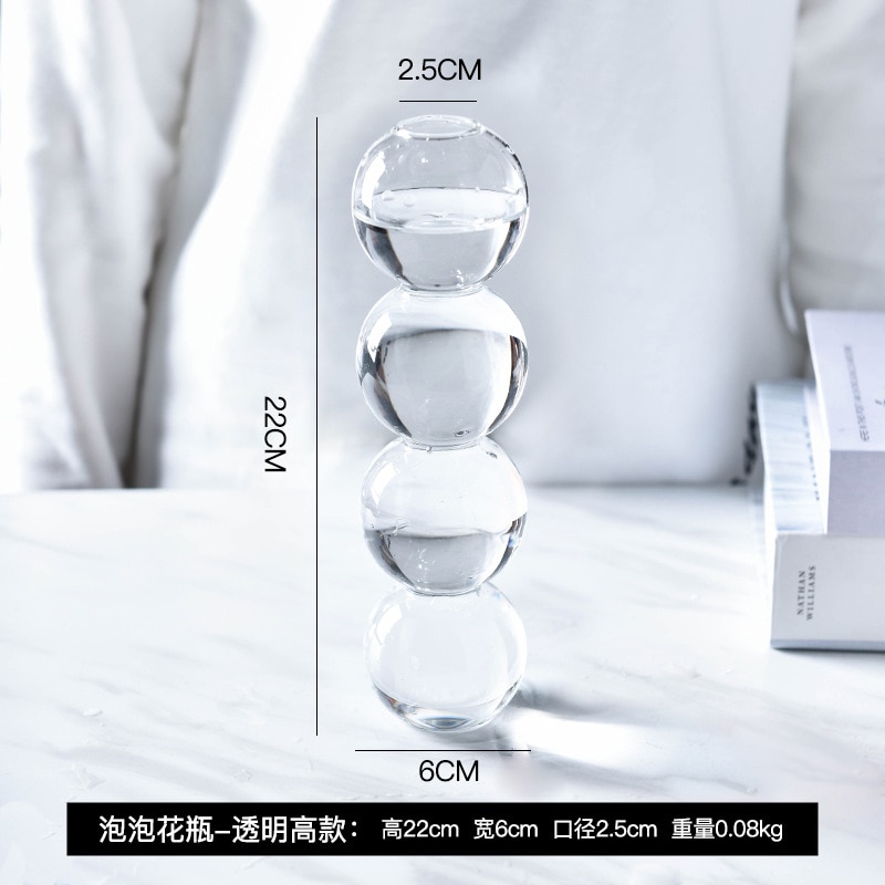 Kristallkula bubbla glas vas blomsterarrangemang hydroponics boll glas konst blomma ware heminredning blommig diy: 4 transparent boll