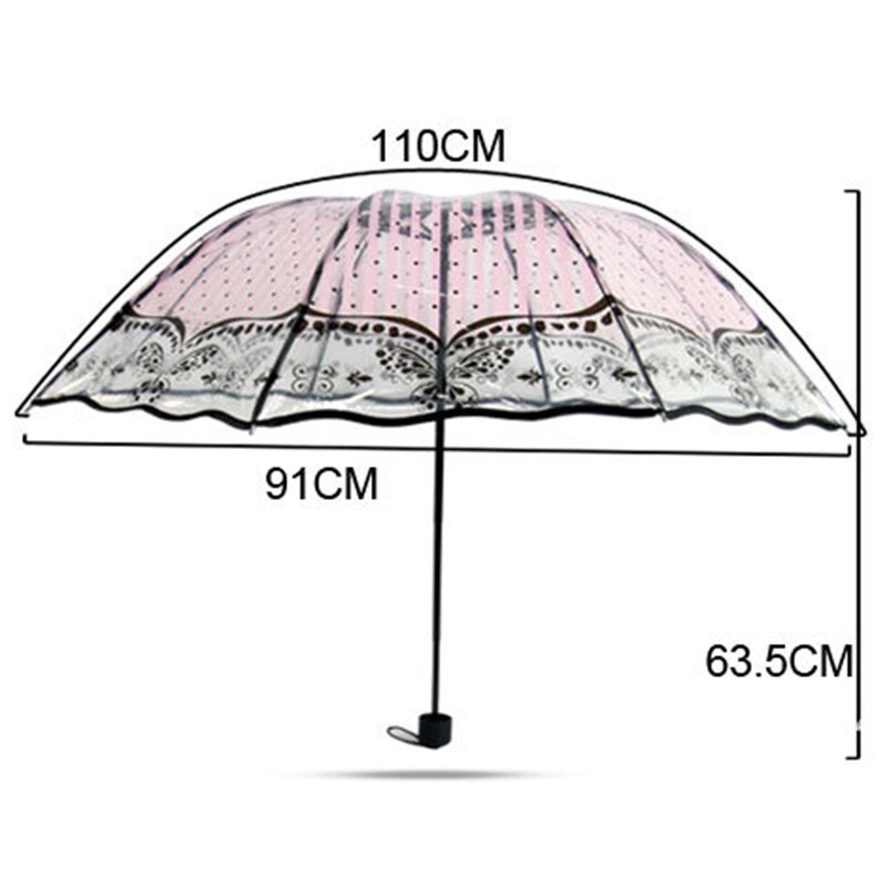 Yesello gennemsigtig paraply regn solrig og regnfuld paraply parasol tykner tredobbelt reklamekvinder
