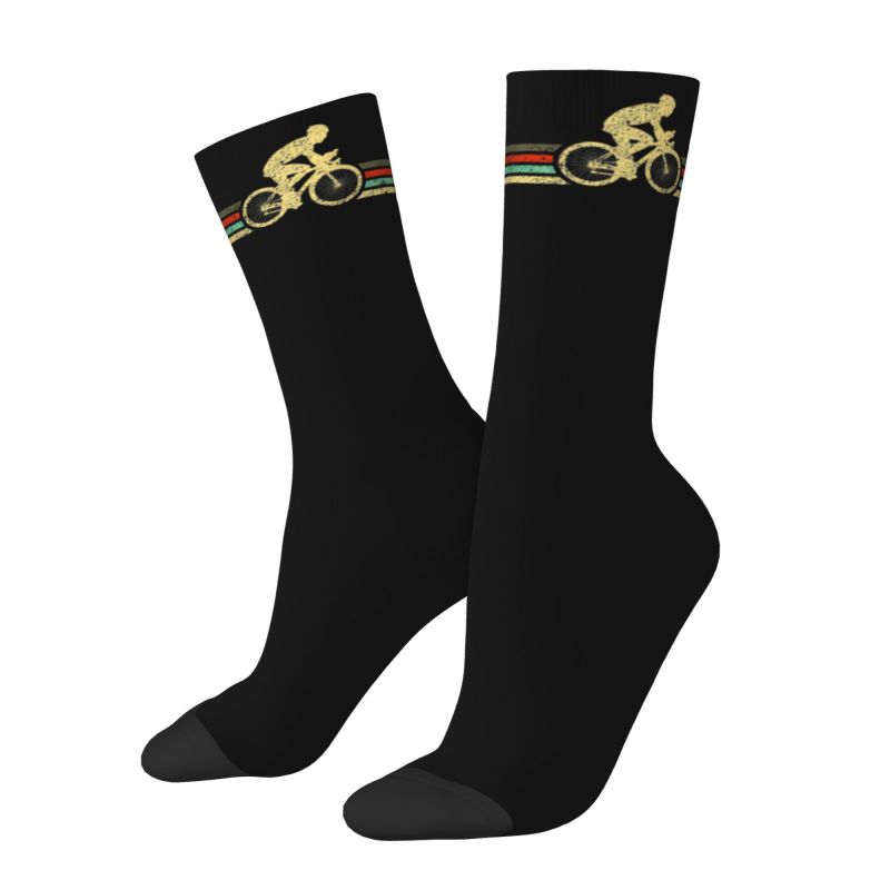 Cycling On The Mountain Bike Dress Socks Men's Women's Warm Cycling Bicycle Cyclist Biking Crew Socks: dark blue