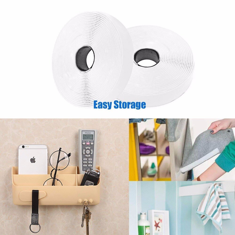 10M*2 Hook and Loop Fastener Tape,Self Adhesive Sticky velcros Tape, Heavy Duty Hook Loop Tape Reusable Double Sided Sticky Tape