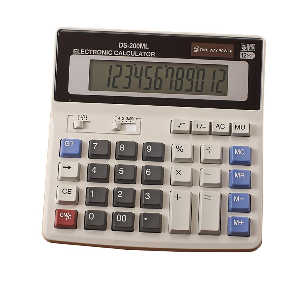 Portable Electronic Calculator 12 Digit Large Screen Solar Power Calculator Office School Calculator Students Calculating Tool