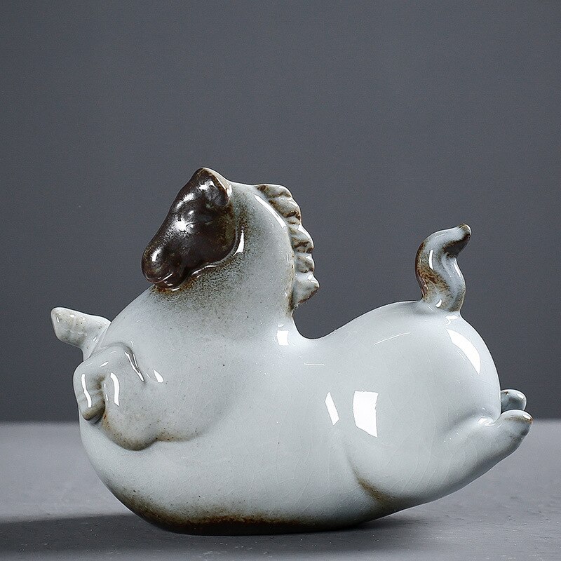 Adornos de té esmaltados, decoración de la Oficina del pastor, decoración del hogar, decoración de cerámica, Boutique, mascota para té, decoración del hogar Ru Kiln: Tea Pet2
