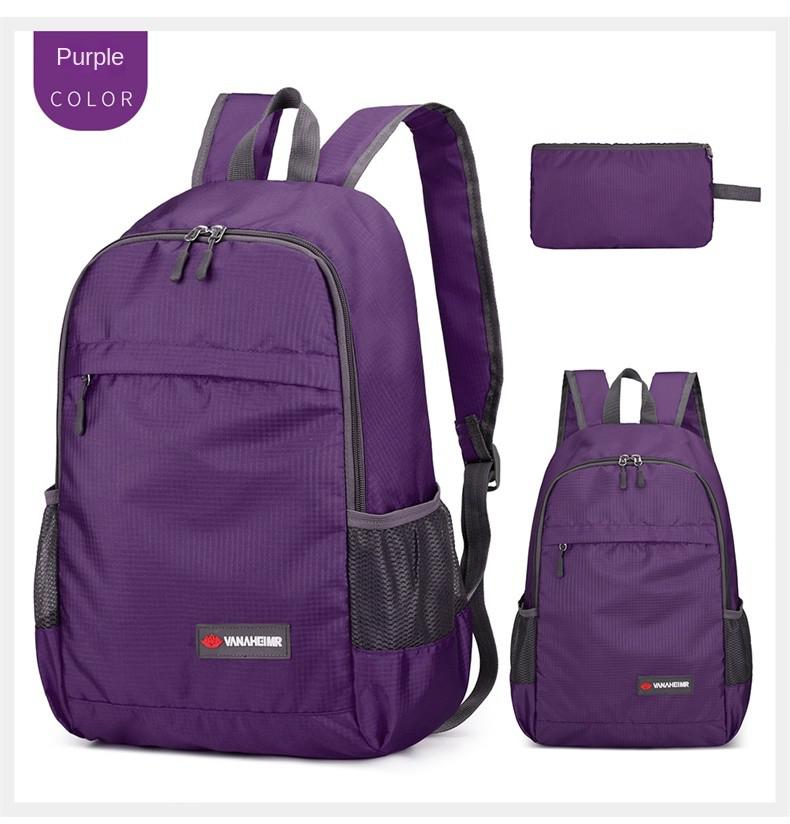 Mochila de deportes al aire libre para mujer, morral de viaje impermeable de gran capacidad para niñas, mochilas escolares casuales simples, verano 2022: Purple