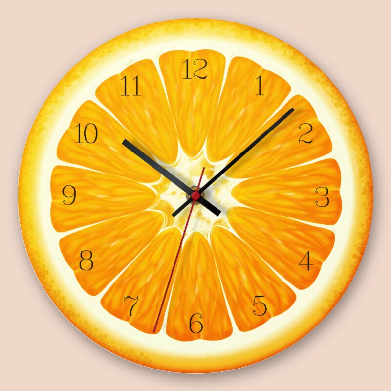 Fruit Wall Clock Lime Modern Kitchen Lemon Clock Watch Home Decor Living Room Clock Tropical Fruit Wall Art Timepieces